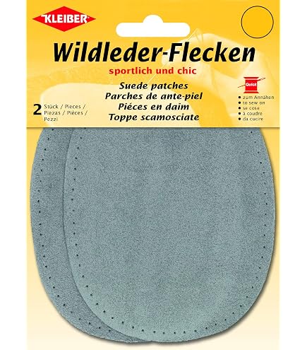 Kleiber - Patchs genoux et coudes cuir nappa bleu foncé 12,5 x 10 cm (lot de 2) - Beaux-Arts et Loisirs créatifs