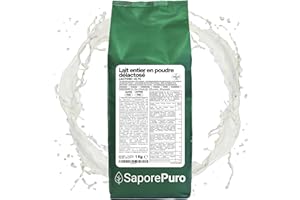 SaporePuro Lait Entier Déshydraté Sans Lactose 1 kg | Haute Solubilité | Idéal pour Pâtisseries, Pain et Glace Artisanale | Usage Professionnel et Industriel | Sans Lactose | Sans Gluten