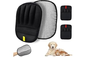 PIWOSGOL Tierhaarentferner Handschuh, 3 Stück Fell Magnet Handschuh, Haarentfernungshandschuh für Katzen & Hunde, Wiederverwendbar Elektrostatischer Hundehaare, Fellmagnet, Für Kleidung, Sofas