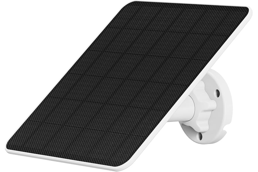 NIVIAN - Panel Solar 6W para Cámaras de Seguridad IP | Conector USB Tipo C y Adaptador MicroUSB | Fácil Instalación con Sopor