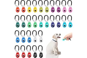 KIGELI 30 Pcs Dog Training Clicker Pet Training Clicker with Wrist Strap Dog Clicker Cat Clicker Pet Clicker Bird Clicker Puppy Training Supplies for Dogs Cats Horses Birds Behavioral Training Accessories