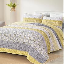 WONGS BEDDING Boho-King-Bettwäsche-Set – Hellgrün, Steppdecke + 2 Kissenbezüge
