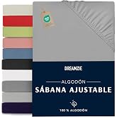 Dreamzie - Fitted sheets - 80 x 190/200cm - 100% cotton jersey | Grey &middot; Height 12 cm &middot; Fitted Sheet &middot; Washable at 60 &deg; C &middot; Oe