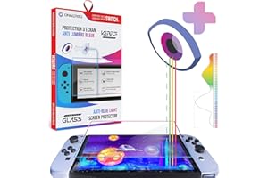 Oniverse Osłona ekranu Switch OLED, szkło hartowane, odporne na niebieskie światło, kompatybilne z Nintendo Switch, folia ochronna na wyświetlacz, odporna na zarysowania