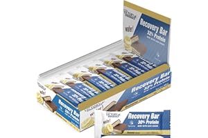VICTORY ENDURANCE Recovery Bar Sabor Plátano. Barrita recuperadora con 32% de proteína (12x35 g). Barquillo recubierto de chocolate.