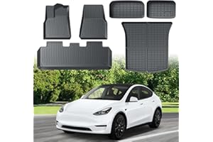 ECOZEN Tappetini per Tesla Model Y, per tutte le condizioni atmosferiche, modello Y, tappetini in gomma 3D, impermeabili, set per Tesla Model Y accessori 2021-2024