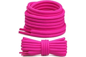 Stepace 2 Pares Cordones Redondos para Botas de Senderismo y Montaña, Trekking Zapatos, Bambas - 19 Colores, 80-180cm, 4.5mm Diámetro