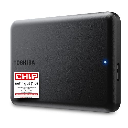 Toshiba Canvio Partner 2 TB, Portable, 2.5-Inch External HDD, USB 3.2 Gen 1, Compatible with Mac and Windows, USB-Powered