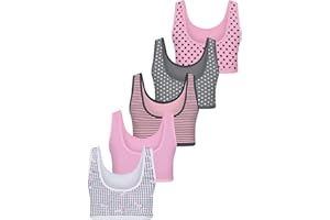 LOREZA ® 5 Reggiseno per Bambina da Allenamento Sportivi in Cotone Reggiseni - 8-15 Anni