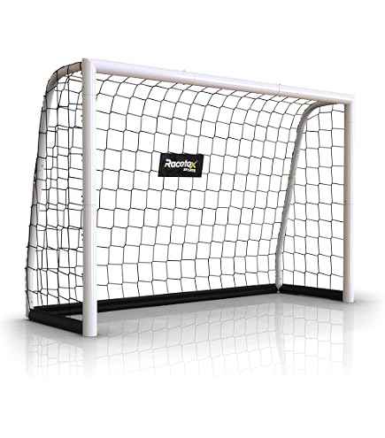 But De Foot POWERSHOT 2,4x1,6m – Structure UPVC, Lucarnes à Angles Droits, Filet Inclus – Fabriqué En Allemagne
