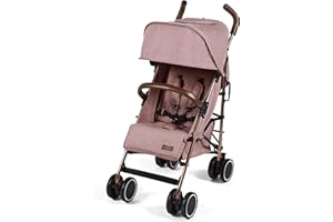 Ickle Bubba Discovery Max Pushchair (Dusky Pink) – 6 Months to 22kg (Approx. 4 Years*), Lightweight & Compact Stroller, One-Hand Recline, UPF 50+ Hood, Luxury Footmuff, Cup Holder & Rain Cover