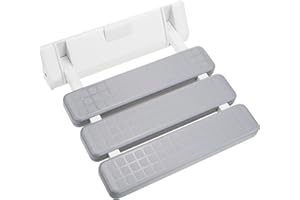 PrimeMatik - Składane siedzisko prysznicowe. Szare i plastikowe krzesło składane dla osób starszych 320x328mm