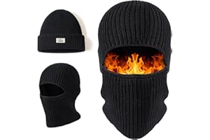 TAGVO Balaclava Ski Mask Thermal - One Cap for Two Purposes, Beanie Hat Motorcycle Full Face Mask Hood Hat Neck Warmer for Helmet, Multifunctional Breathable Windproof Balaclava Cap for Outdoors