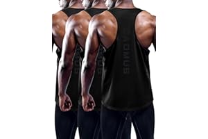 Cadmus Men's 3 Pack Running Muscle Tank Top Dry-Fit Gym Sleeveless Y-Back Shirts Training Fitness Vest