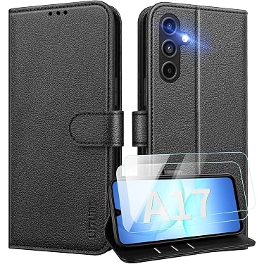 Custodia A Portafoglio Asuwish Per IPhone 16 Pro 6.3'' – Pelle Con 8 Slot Carte, Cerniera, Supporto E Vetro Temperato Incluso