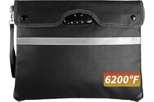 HOMELYLIFE Fireproof Document Bag 38 x 31cm - 6200°F Heatproof Money Bag with Combination Lock & Hidden Pocket, Waterproof Safe Storage for A4 Documents, Passport, Jewelry, Bank Files