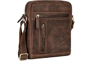 STILORD 'Vince' Borsello in pelle grande uomo Borsa a tracolla stile vintage per Tablet da 10,1 pollici Messenger da viaggio in cuoio, Colore:veleta - marrone