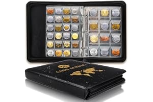 CUIDONGSHENG Album Pièces de Monnaie Collection 600 Poches,Classeur Piece 2 Euros 3.5 * 3.5/4.5 * 4.5 CM,Rangements pour Pièces de Monnaie,Livre Pieces Euro avec Zip pour Pieces de Monnaie,Monete,Badges