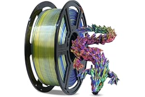 FLASHFORGE Silk Tri-Color PLA Filament 1.75mm, Coextrusion Red Yellow Blue Triple Color Rainbow 3D Printer Filament, Enchanting Silk Finish with 360° Multicolor Shifting Color Effect