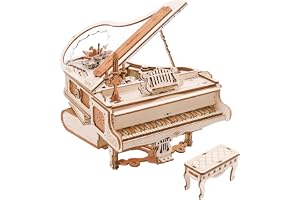 ROKR Magiskt piano pussel modellkit för vuxna att bygga upp 3D trä pussel-hem skrivbord dekoration gåva för tonåringar och vu