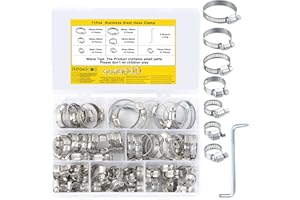 XIAOMOYU Collier de Serrage Réglables, Tuyau Clips, Colliers de Serrage en Acier Inoxydable, Pinces de Tuyau pour Tube A'automobiles, Piscine, 71 Pièces/8-38 mm
