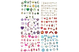 CRETVESTSAR 200Pcs Mixed Color DIY Small Alloy Charms for Jewelry Making, Scrapbooking, Crafts, Necklace, Earring, Bracelet Design, and Keychain Creation - Cute Drip Oil Charms