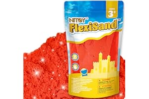NiToy 2.2Lbs/1kg Play Sand, Never Dries Out-Fun for 3 Years and up Kids Bulk Refill for Sensory Sand Box Toys, Ideal for Shaping, Squeezing and Molding(Red)