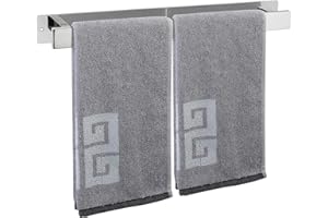 MARKCCO Bathroom Towel Rail, Towel Bar, Self-Adhesive or Screw Mounting, Stainless Steel Wall-Mounted Towel Rack, Waterproof and Rustproof, Suitable for Bathroom, RV, Kitchen (16 Inch, Chrome)