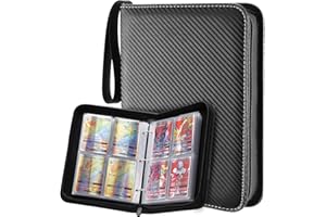 ELOKI Card Binder for Pokemon Cards,400 Pockets Trading Card Holder Collectors with 50 Removable Sleeves,Carrying Case Binder Album, Book Folder Storage Organizer for Boys Girls (Black)