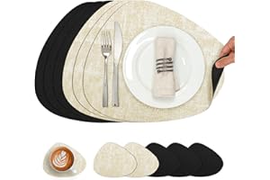 Chitomars Manteles Individuales y Posavasos, Doble Cara Salvamanteles Individuales Antideslizantes Manteles Individuales Lavables Plastico Individuales Mesa Resistentes al Calor