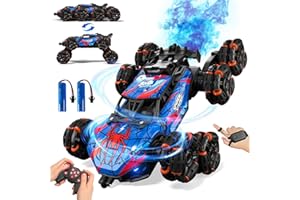 Sunrad Ferngesteuertes Auto ab 6-12 Jahre,RC Drift Auto mit 360° drehbar,LED Leuchten,Musik und Spray, 8WD Offroad Stunt Autos mit Handsteuerung,Drift Car Geschenke Junge 6-12 Jahre Spielzeug Car
