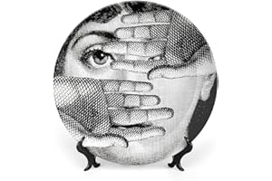 SKYRUG Lina Cavalieri - Piatto decorativo per trucco viso, 25,4 cm, con staffa e gancio speciale a molla