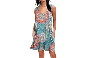 AUSELILY Sommerkleid Damen loose Strandkleid