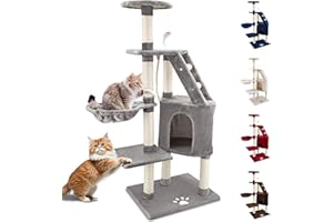 Beltom® TIRAGRAFFI PER GATTO 120 CM GIOCO PARCO GIOCHI CUCCIA GATTI GRAFFIATOIO SISAL ALBERO CUCCE TIRA GRAFFIO PALESTRA - Grigio