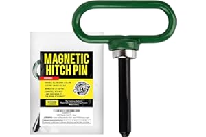 MISSION AUTOMOTIVE Magnetic Hitch Pin - Lawn Mower Trailer Hitch Pins - Ultra Strong Neodymium Magnet Trailer Gate Pin for Simple One Handed Hook On & Off - Securely Hitch Lawn & Tow Behind Attachments
