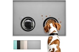 Conlun Tapis de Nourriture pour Chien et Chat de Silicone, Design antidérapant, Bord surélevé pour éviter Que l'eau ou la Nourriture ne se renverse, Passe au Lave-Vaisselle, Facile à Nettoyer