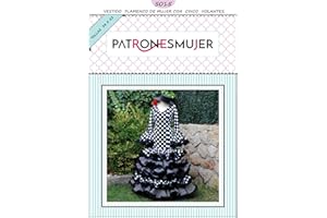 PATRONESMUJER Patrón de costura vestido flamenca Largo para hacerlo tú misma. Tutorial en vídeo para ayudarte a realizarlo. Talla 38 a la 52. Patrón multitalla en papel.