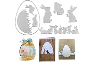 UFLF 5 Stücke Ostern Stanzschablonen Hase Ei Stanzen Metall Prägeschablonen Stanzformen Cutting Dies für DIY Scrapbooking Karten Handwerk Geschenk Homedeko