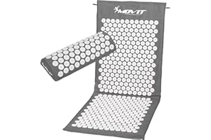 MOVIT Tapis d'acupression, modèle TUINA (75x44x2,5cm) INCL. Coussin & Sac ou modèle ZHIYA (130x50x2,5cm) INCL. Coussin, testé Contre Les substances nocives, Housse 100% Coton, Massage, 10 Couleurs