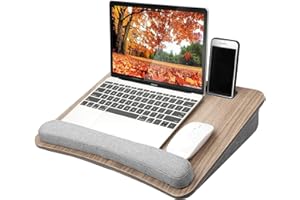 HUANUO Laptop Desk Convient à Un Ordinateur Portable, Bureau Portable avec Coussin d'oreiller, Bande antidérapante et Fonction de Stockage pour Les étudiants de Bureau à Domicile(16,5'×11,8')