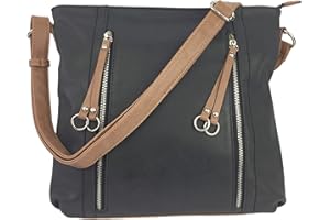 LULU LARGE Designer Handbags for Women sale MILANO Large Classic Italian Styled Ladies Fashion Shoulder Bag in Beautiful Matt Finish Vintage Faux Nu Buck Leather with Adjustable Shoulder Strap.