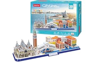 PARTY TOWN Puzzle 3D - Venise City Line | Puzzle 3D Enfant Et Puzzle 3D Adulte | Puzzle Enfant 8 Ans | Construction Enfant | Maquette Jouet Enfant |126 Pièces
