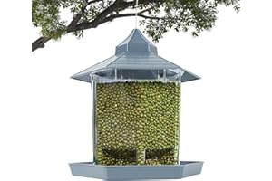 AVOS-DEALS-GLOBAL Comederos para pájaros para colgar al aire libre, con función de pestillo, comedero retráctil para pájaros, semillas de pájaros silvestres para comederos exteriores y decoración de jardín, patio para