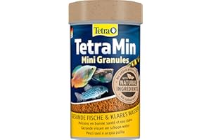 TetraMin Mini Granules - mangime a lento affondamento per piccoli pesci ornamentali come tetra e barbi, lattina da 100 ml