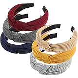 URAQT Fasce per Capelli Donna, Super Morbido Elastica Stampato Criss Cross Annodato Avvolto la Testa Contorta Carino 6 pcs