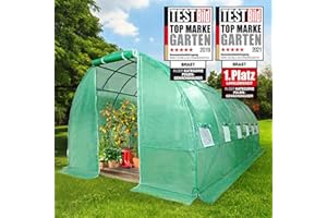 BRAST Serre de Jardin 18m2 (3x6) extrêmement stable : Tubes d’acier galvanisés et Film spéciale 175 g/m2 - en 4 tailles différentes - aération optimale, montage rapide serre de jardin tunnel