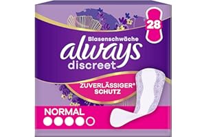 ‎ALWAYS Always Discreet Inkontinenz-Slipeinlagen für Frauen Normal Stück 28, Absorbieren Gerüche Und Nässe, Verhindern Auslaufen