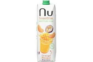 INFUN NU SMOOTHIE - Smoothie Orange Mangue Passion - 100% Fruits Mixés - Riche En Fibres - Fabriqué En France - Brique Tetrapack - 1L