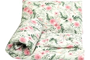 OLO Olobaby Reversible Cot Duvet/Quilt Cover and Pillowcase Set 2 pcs 100% COTTON (Roses, 150 x 120 cm)