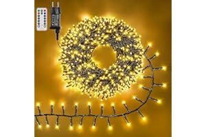 ‎OLLNY Ollny 15m Lichterkette außen 1000 LEDs, Lichterketten mit 8 Modus und Timer, Cluster Lichterkette outdoor IP44 wasserdicht mit Stecker, für Weihnachtbaum Hochzeit Party (warmweiß)